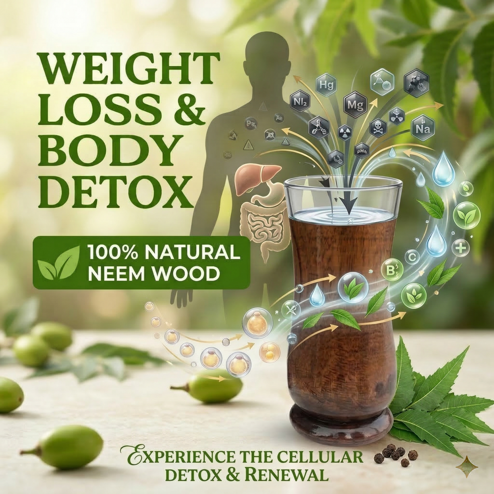 Neem Wooden Glass — Natural Weight Loss &amp; Body Detox